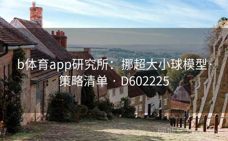 b体育app研究所：挪超大小球模型·策略清单 · D602225